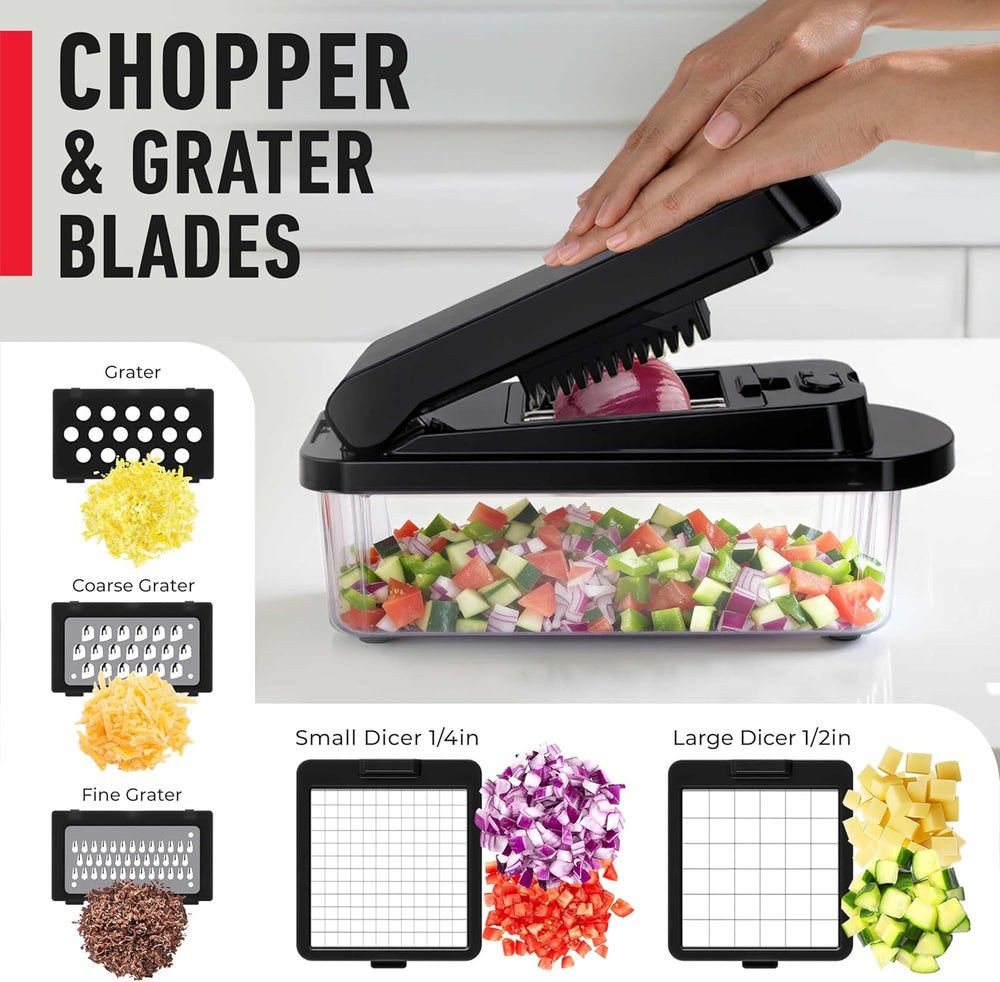 10-in-1 Vegetable Chopper & Mandoline Slicer with Container – Kitchen Essential