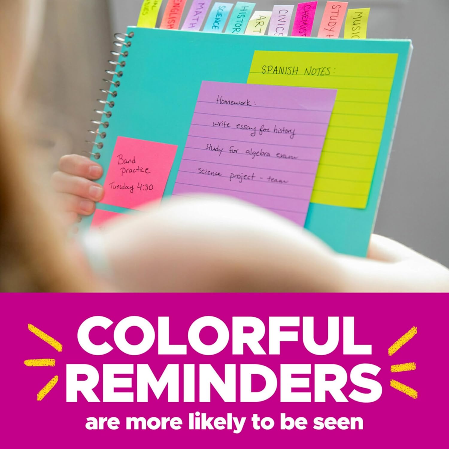 Post-it Super Sticky Notes – 24 Pads, 3” x 3”, Extra Strong Adhesive, Neon Colors