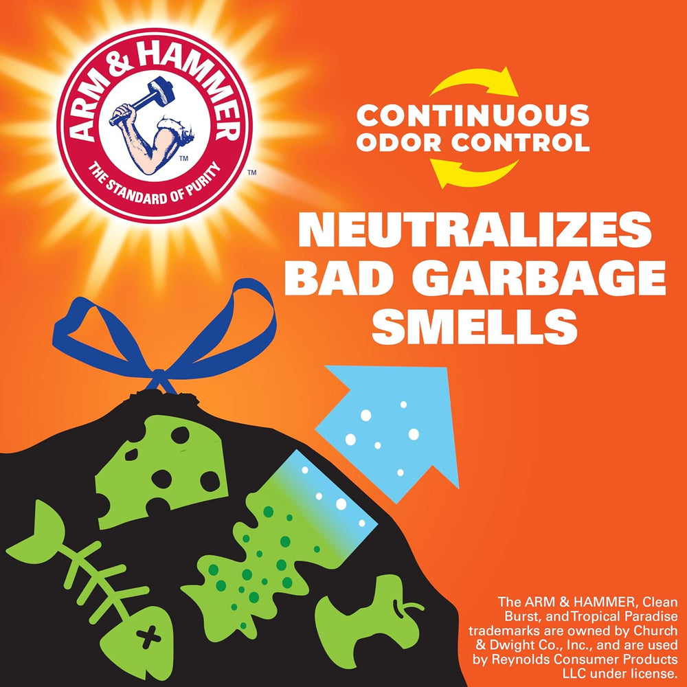 Ultra Strong 13 Gallon Kitchen Trash Bags – Black Tall Drawstring Bags with Odor Control, Tear-Resistant, 80 Count