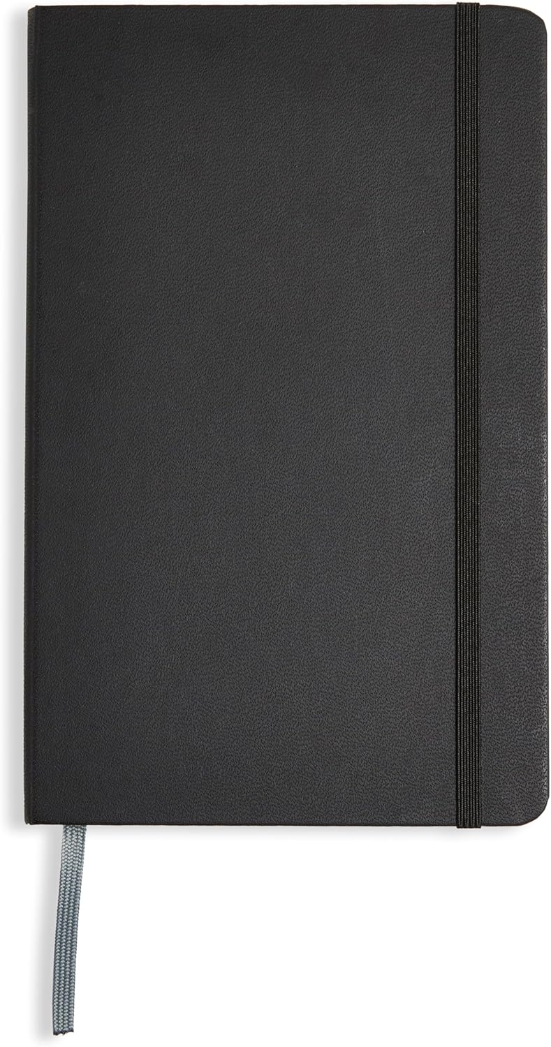 Classic Lined Notebook, 240 Pages Hardcover, 5 X 8.25-Inch, Black