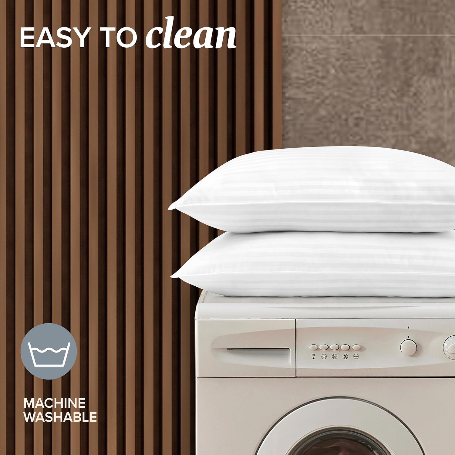 Standard, King & Queen Bed Pillows Set of 2 – Soft Down Alternative for Side, Back & Stomach Sleepers