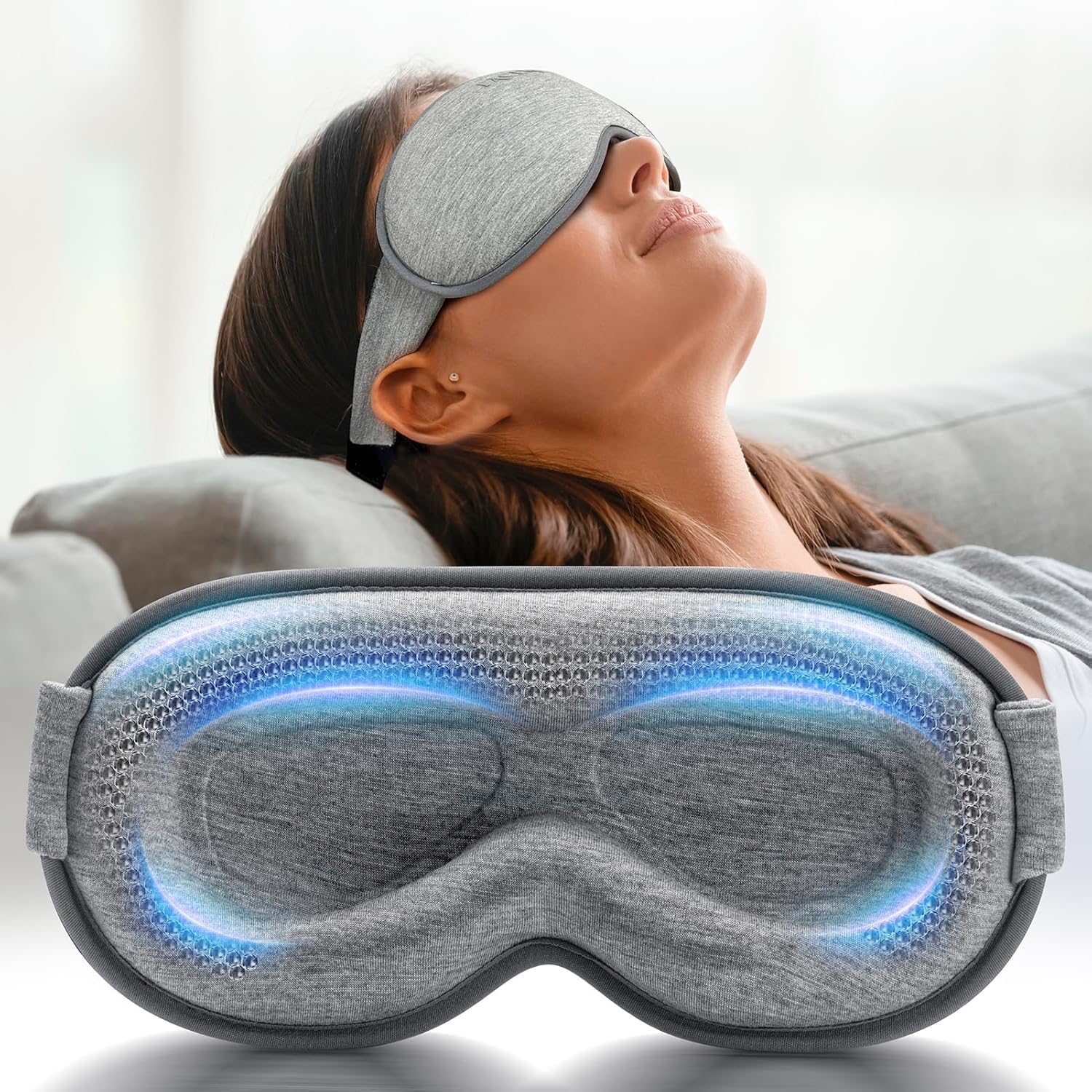3D Blackout Sleep Mask – Weighted, Zero Pressure Eye Mask for Travel, Flights, Naps, Men & Women