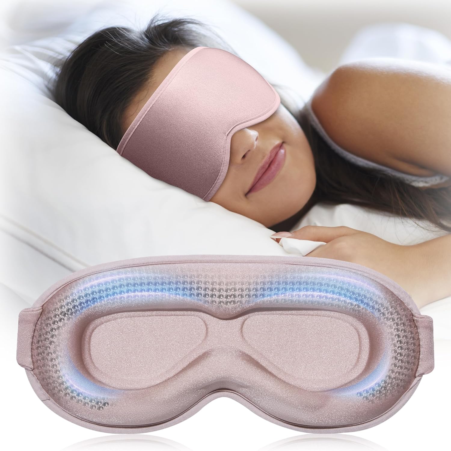 3D Blackout Sleep Mask – Weighted, Zero Pressure Eye Mask for Travel, Flights, Naps, Men & Women