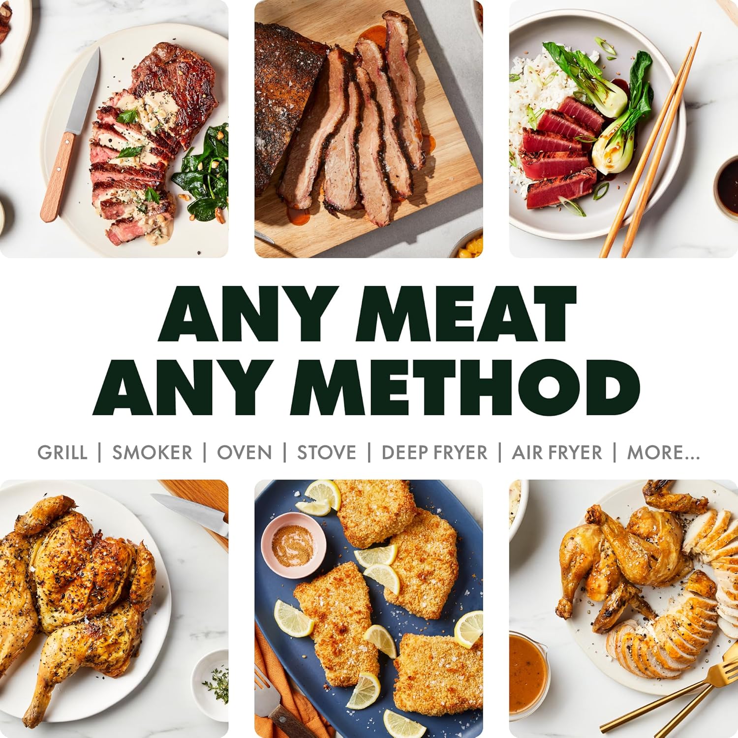 Smart Wireless Meat Thermometer – WiFi Unlimited Range, Ultra-Thin Probe (5 Sensors)