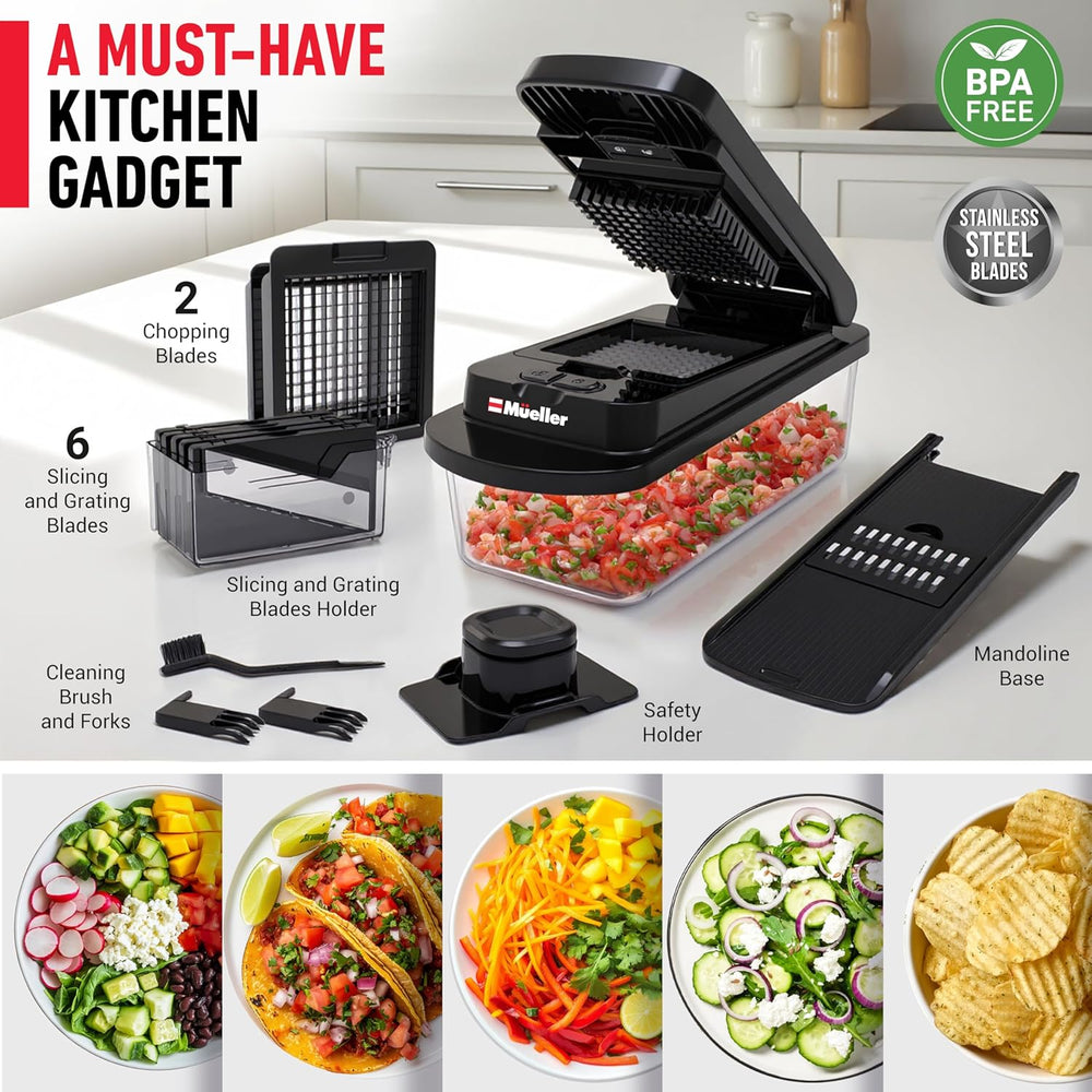 10-in-1 Vegetable Chopper & Mandoline Slicer with Container – Kitchen Essential