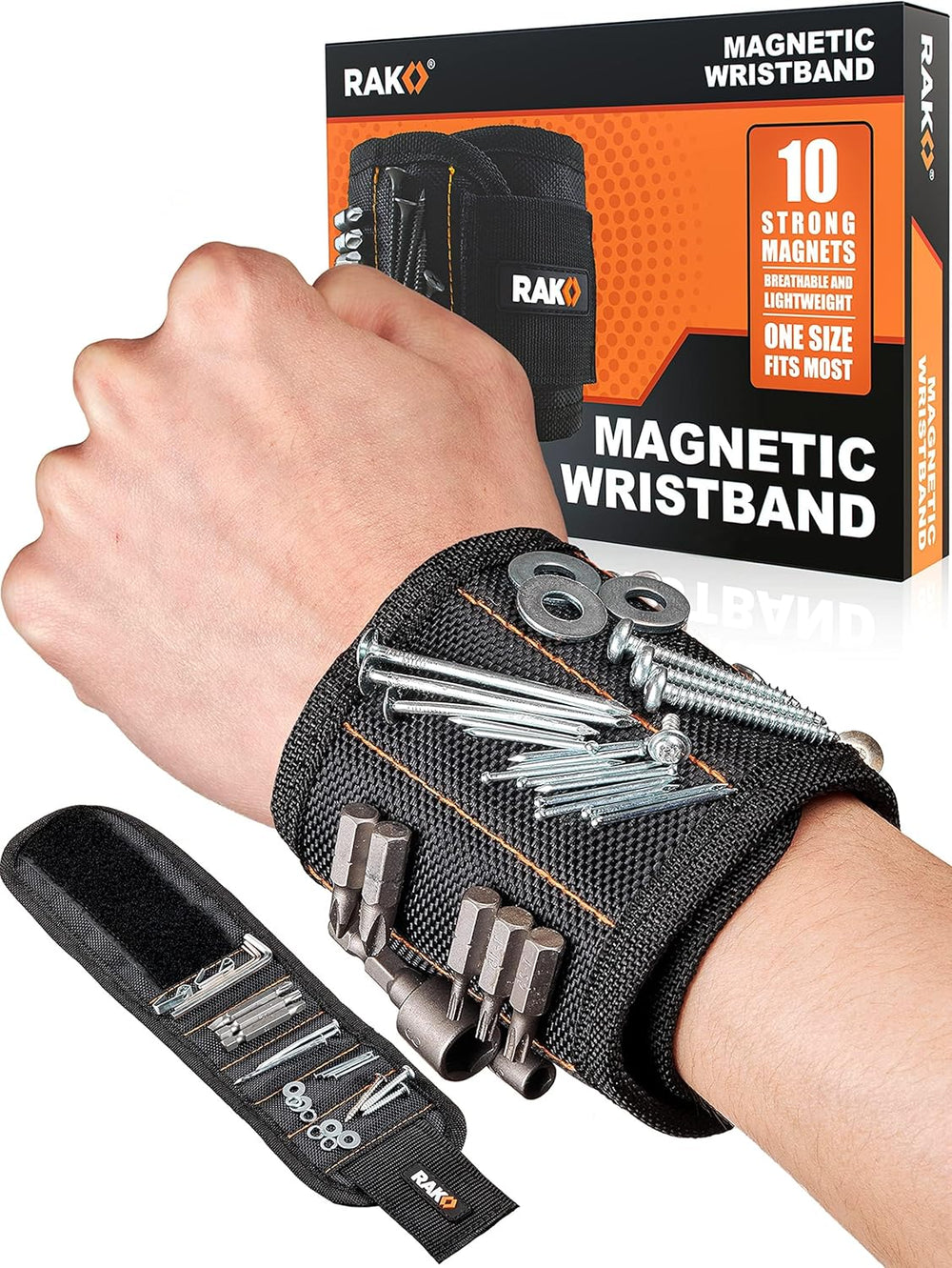 Magnetic Wristband Tool Holder – Adjustable Wristband with Strong Magnets for Screws & Nails