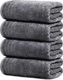 Pack of 4 Extra Large Bath Towels 30 X 60 Inches, 100% Cotton, Larger & Lighter Weight, Quicker to Dry, Super Soft and Absorbent, Perfect for Bathroom, Dark Grey