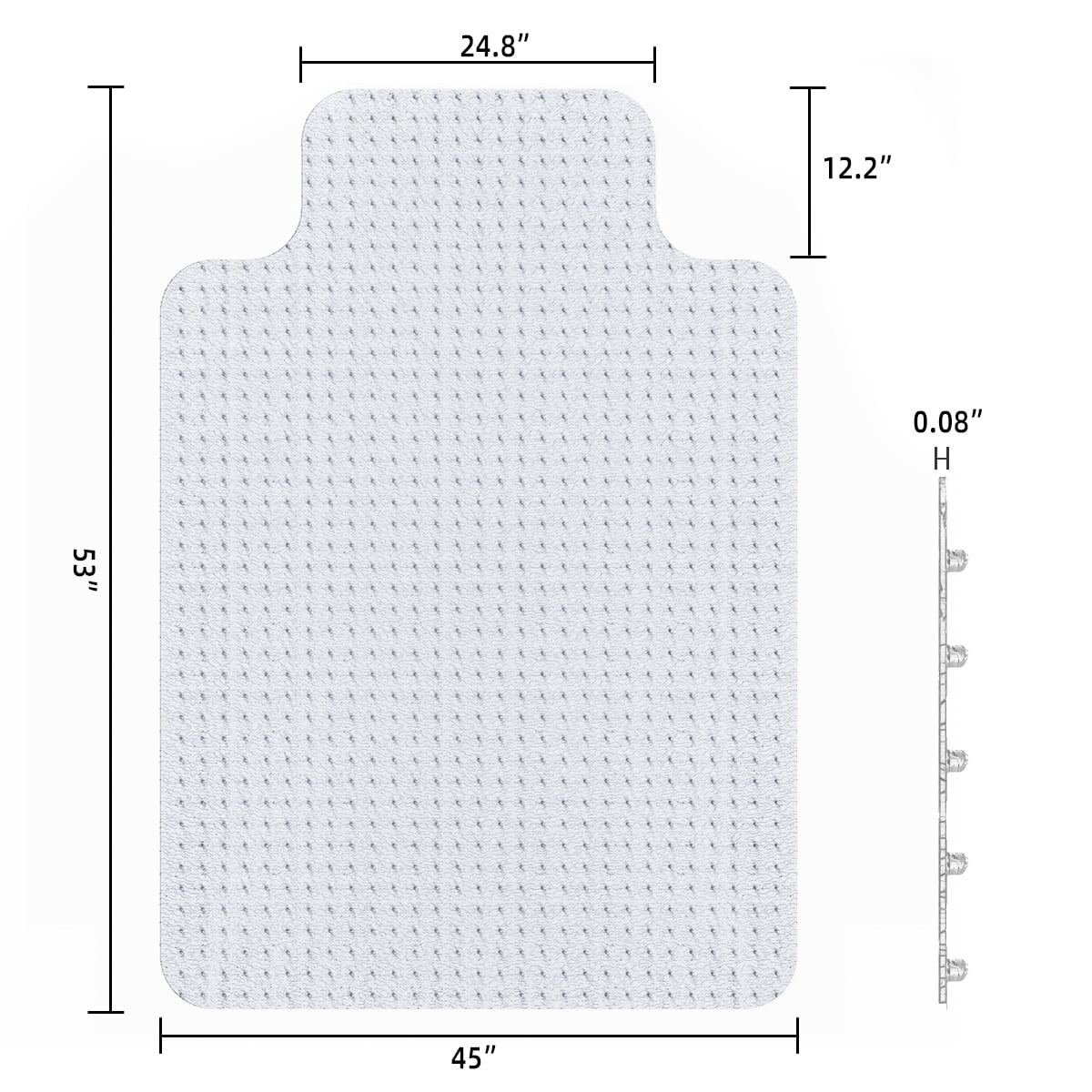 Office Chair Carpet Mat with Lip – Floor Protector (45” x 53”)