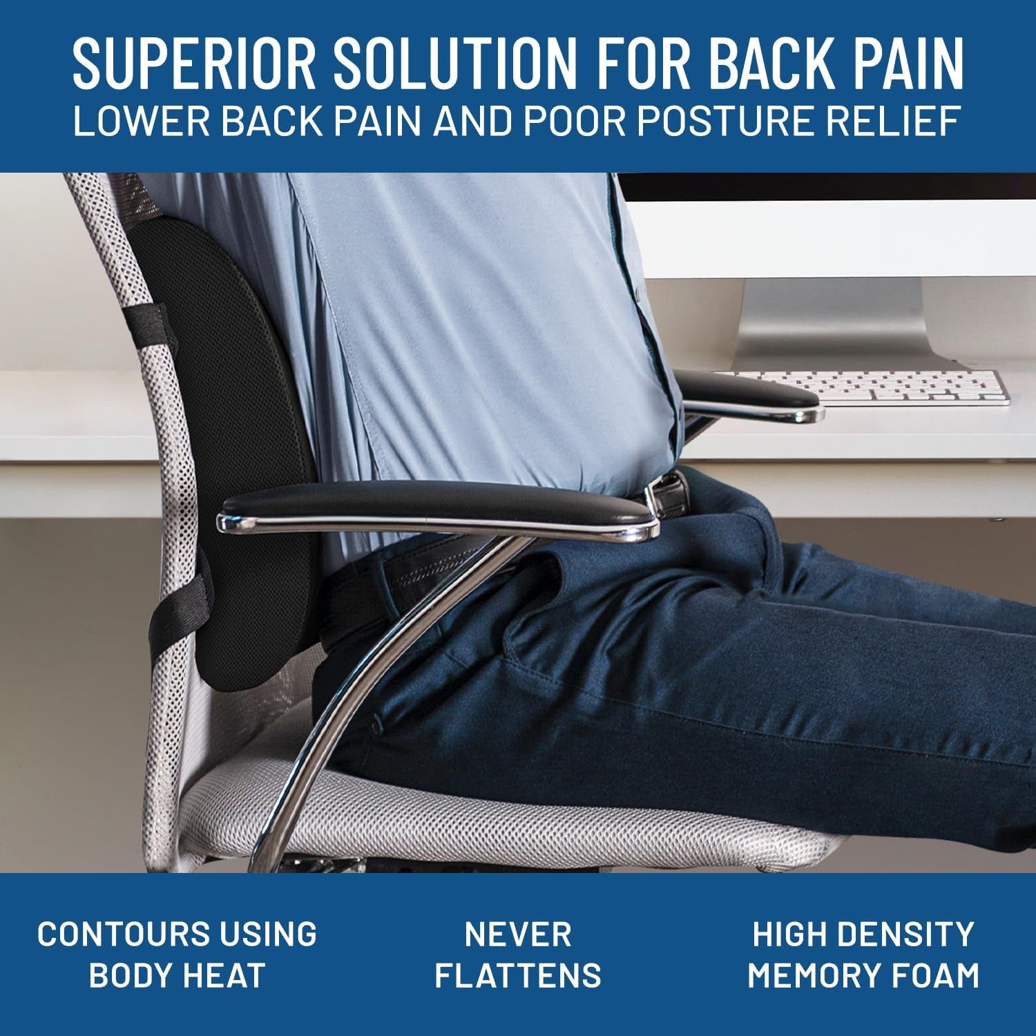 Lumbar Support Pillow - Improves Posture, Promotes Back Pain Relief