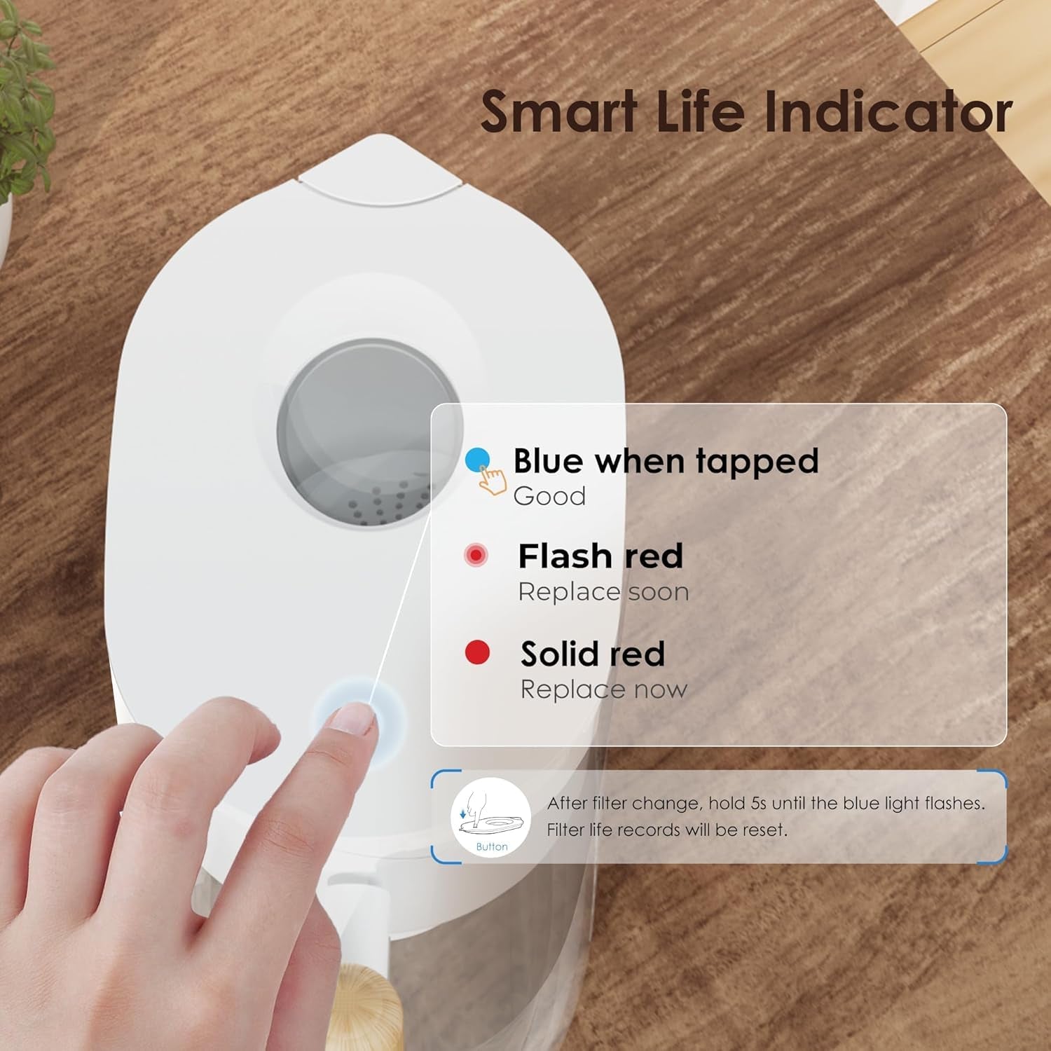 Waterdrop 10-Cup Water Filter Pitcher – 200-Gallon Long-Life Filter, NSF Certified, BPA-Free