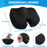 Memory Foam Seat Cushion – Non-Slip Chair Pad for Sciatica, Back & Tailbone Pain Relief